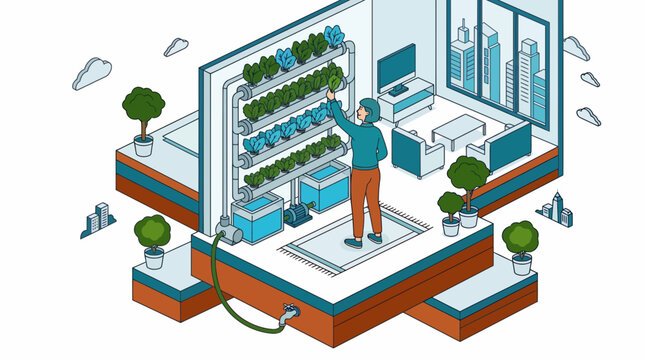 Urban Vertical Home Farming Indoor Hydroponic Garden System Eco Design