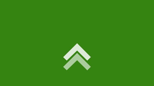 Up arrow animation on green background. direction arrow icon motion. Up arrow isolated. swipe up pointing video footage green background icon 4k motion graphic animation.