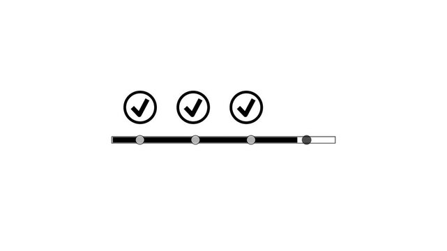 Online survey questionnaire with progress bar for compliance with regulations and service standards.animation on white background.