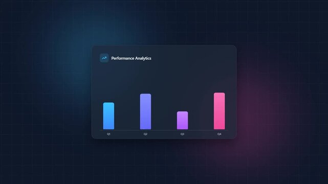 Minimalist Gradient Bar Chart Performance Analytics Motion Graphics Loop