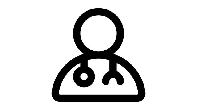 doctor  animated Line Icons Premium 4K, Outline Motion Graphics Collection