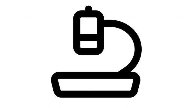 microscope  animated Line Icons Premium 4K, Outline Motion Graphics Collection