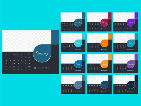 2027 Yearly Calendar Templates Design with Space for Text or Image.