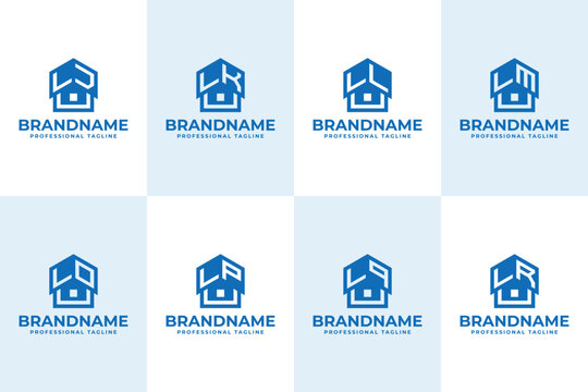 Letters LJ LK LL LM LO LP LQ LR Home Roof Logo, for JL KL LL ML L PL QL RL initials related to house