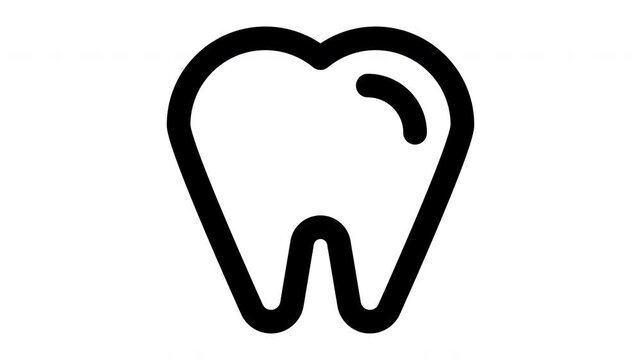 tooth  animated Line Icons Premium 4K, Outline Motion Graphics Collection