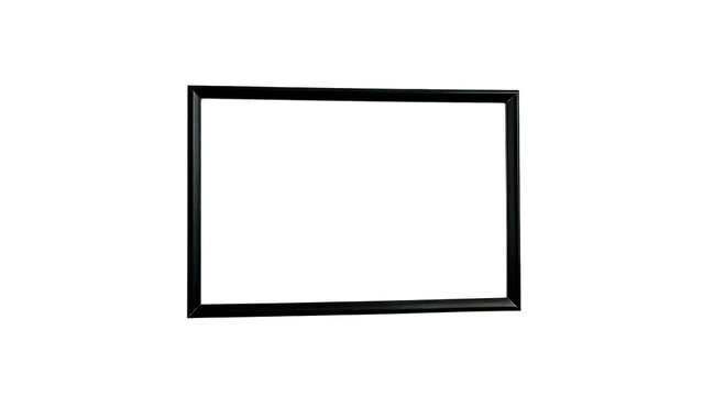 Minimalist thin black rectangular photo frame mockup template isolated graphic design element