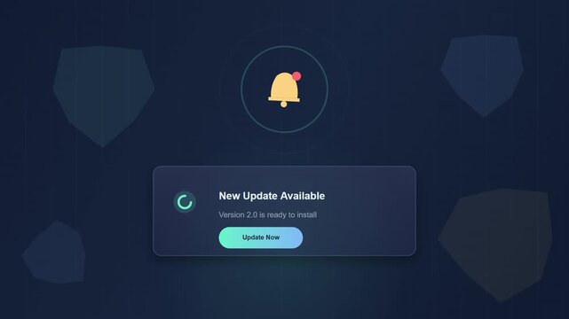 Software System Update Notification Dialog Box Interface