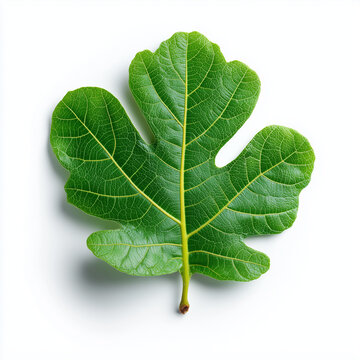 Green Fig Leaf Fresh Tropical Isolated on White Background