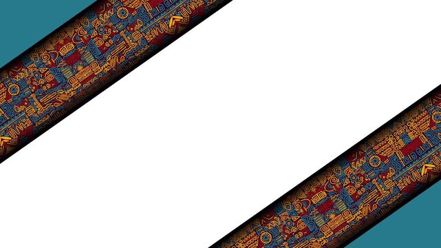 Indigenous Native American Ethnic Pattern Frame White Space Background Template.