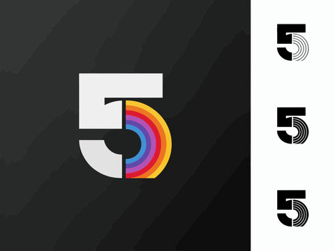 Creative Number Five Logo Design Variations