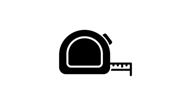 Measuring tape icon tool for construction and diy projects