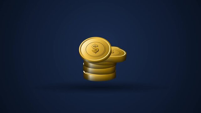 Premium Gold Coin Stack Collapse and Rebuild Comeback Seamless Loop 4K