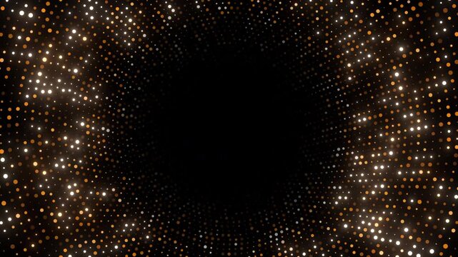 golden glitter particle circle background animation