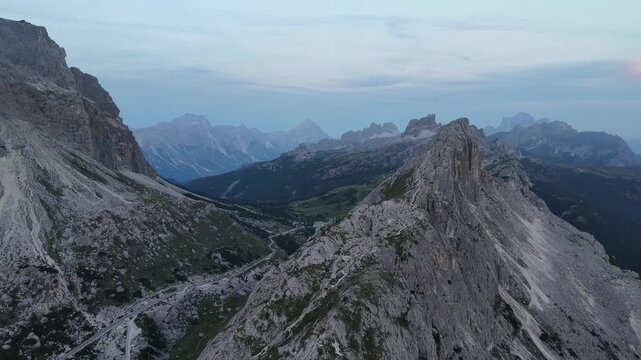 Sass de Stria, Veneto, Italy. It stands 2,477 meters high. During World War I, the area was the scene of fighting between Italy and Austria-Hungary.
