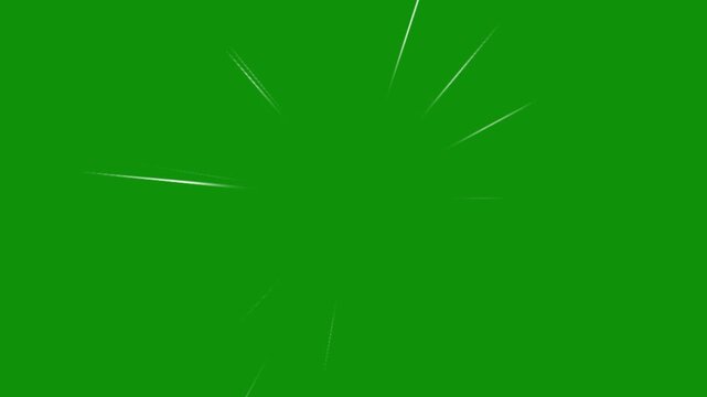 Fast Anime Comic Action Speed Lines Animation Green Background 4K, Dynamic Manga Motion Graphic with Cartoon Illustration Effect, Radial Burst Ray Stripes, Superhero Energy Explosion Glow,