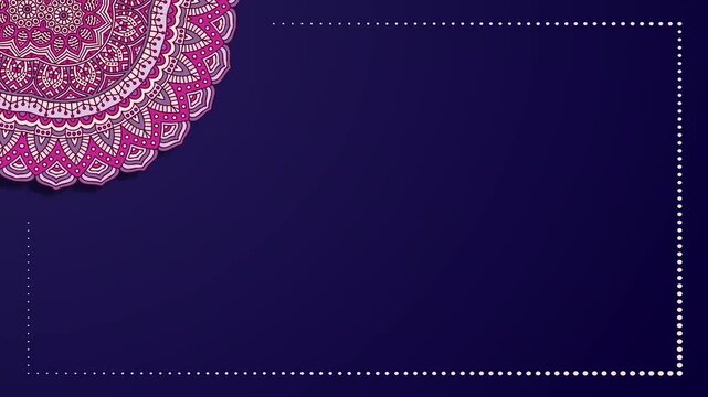 Purple mandala decorative frame loop motion background design video
