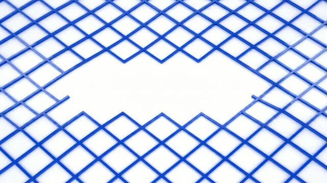 青と白の菱形模様が広がるコーポレートグリッド