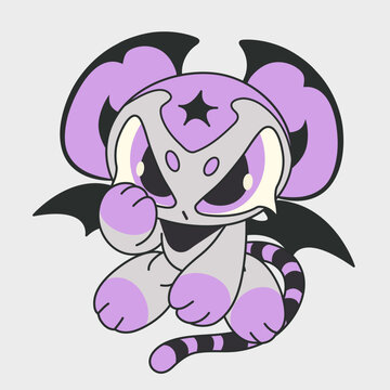 Cute cartoon bat. Funny character. Cartoon character design.