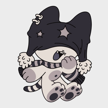 Cute cartoon animal in a hat. Funny character. Cartoon character design.