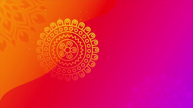 Vibrant mandala art background loop video for traditional ethnic festival design