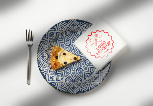 Restaurant Napkin Logo Mockup Template
