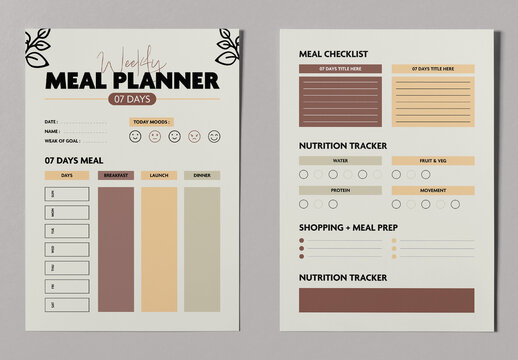Weekly Meal Planner Template Layout