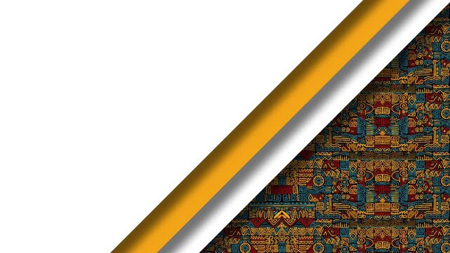 Native American Pattern Graphic Animation White Space Background Diagonal Frame Template.