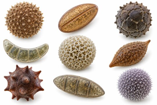 Diverse Mold Spore Shapes Collection