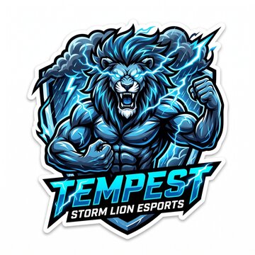 Tempest Storm Lion Esports Mascot Logo Vector