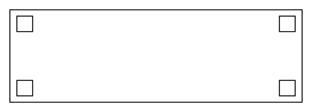 Minimalist black outline rectangular border vector panel layout.