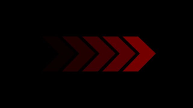 Red arrows pointing right symbol on a dark black background