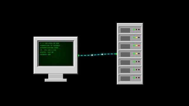 Retro Terminal Computer Server Rack Connection Overlay