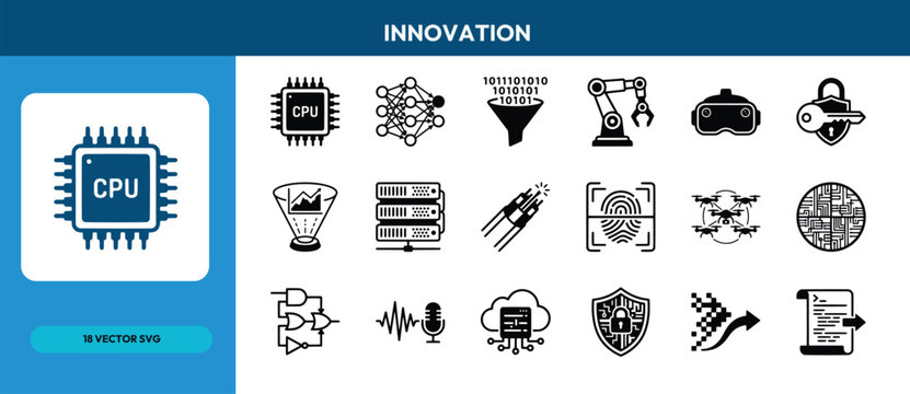Innovation vector icon set technology
