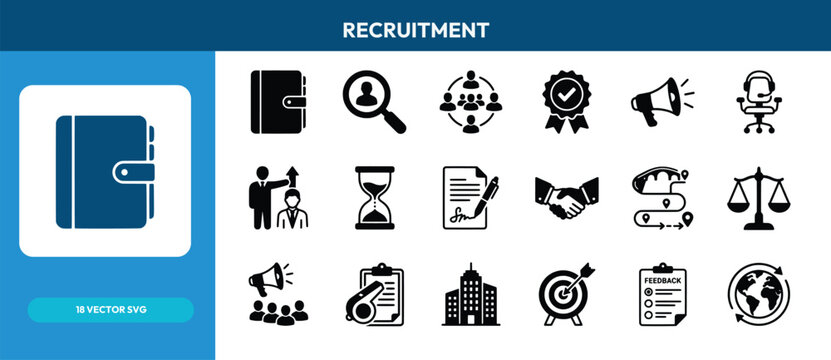 Recruitment icons vector set