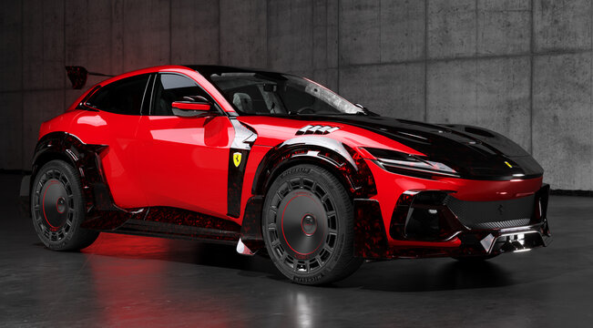 Ferrari Purosangue Mansory Pugnator.3D rendering.	