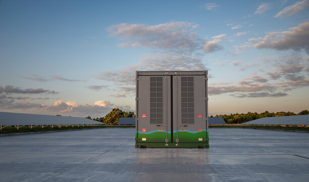 Battery Energy Storage System .3D rendering.