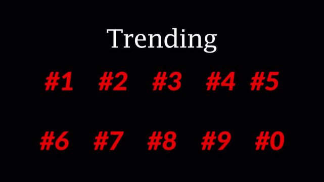 doodle hand drawn trending numbers from 1 to 9 and and 0 hand draw numbers on transparent background  for trending with hash tag sign  in 4K animation with alpha channel  