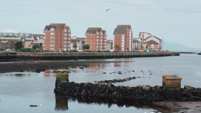 View of Sandgate street with the historic Ayr Town Spire in Ayr, Scotland, UK - 10 September 2026.