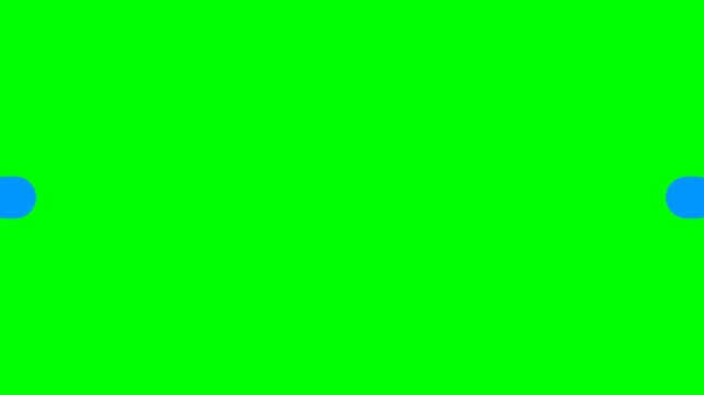 Animated blue button morphing into white circle on green screen background