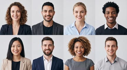 Fototapeta premium Diverse Multiethnic Business Team Portraits on Studio Background