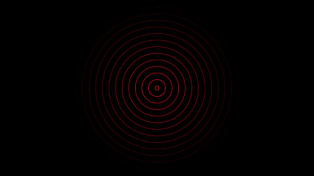 spiral radio wave station signal animation on black background. Radio Waves in Circle Form, Radio wave signal and sound wave signal, radar animated. Technology radio waves ...