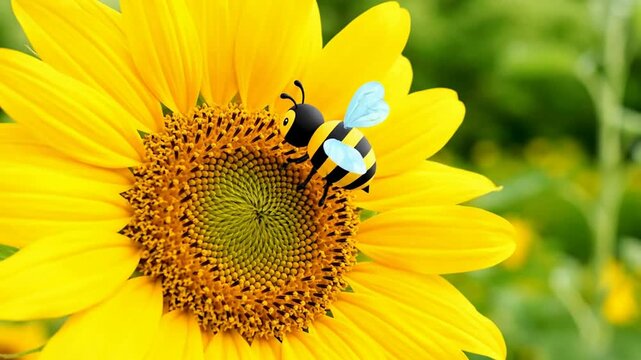 Close-up view of vibrant flower attracting pollinators in natural outdoor setting with macro lens detail for botanical education materials