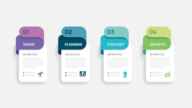 Presentation Business Infographic template 4 label option vector.