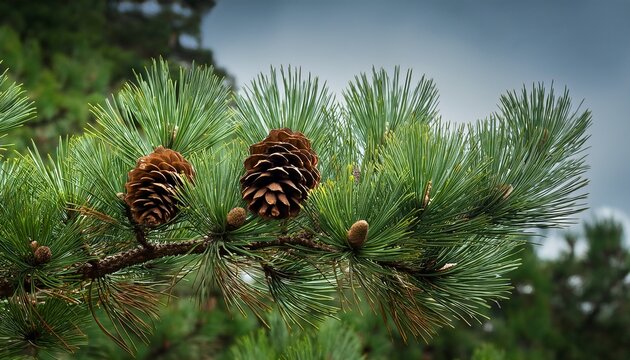 Branches Of A Swiss Stone Pine With Stone Pine Cones
