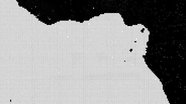 Black and white world map displays ,Worldwide geography graphics frame this black and white world map.