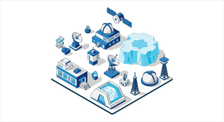 Isometric Space Exploration and Research Facilities Collection. © ahmad