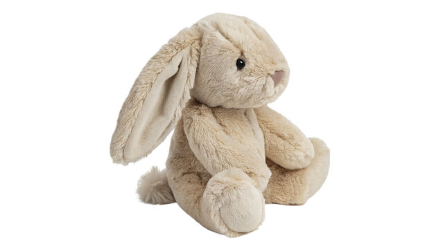 Cute plush rabbit bunny toy sitting isolated adorable stuffed animal figurine