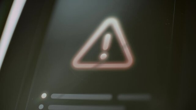Warning triangle signals industrial system alert