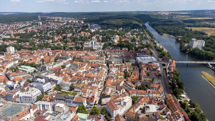 Obraz premium Aerial View of Schweinfurt City in Bavaria, Germany