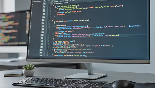 Image of lines of code on a monitor screen